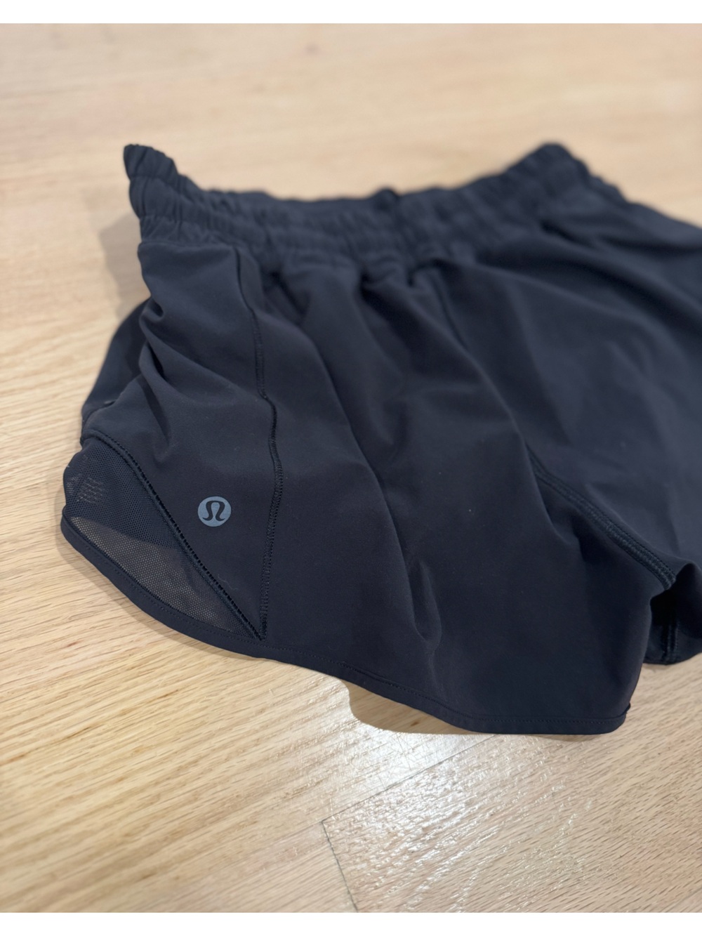 lululemon athletica Black Athletic Shorts with Mesh Panels
